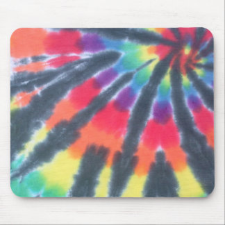 Krawatten-Mausunterlage-Schwarz-Regenbogen-Spirale Mousepad