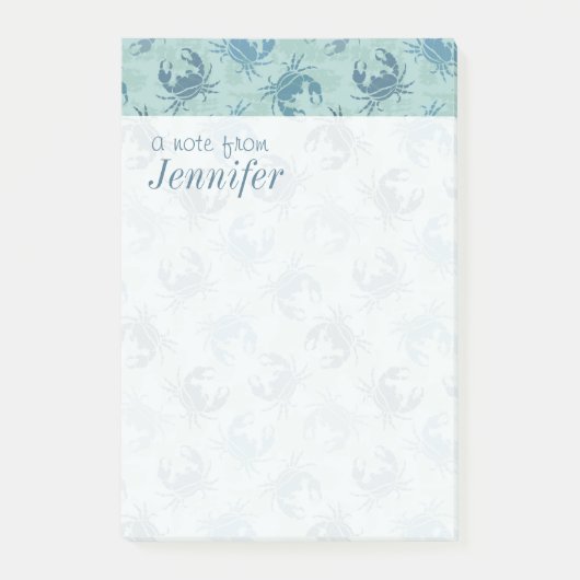 Krawatten-Muster der Krabben | addieren Ihren Post-it Klebezettel (Vorderseite)