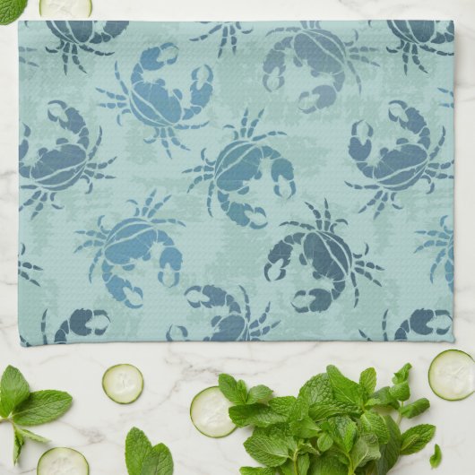 Krawatten-Muster der Krabben Geschirrtuch (Gefaltet)