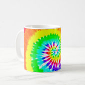 Krawatten-Regenbogen-Strudel-Neonregenbogen färbt Kaffeetasse (Vorderseite Links)