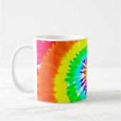Krawatten-Regenbogen-Strudel-Neonregenbogen färbt Kaffeetasse (Links)