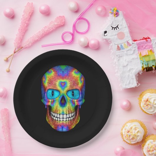 Krawatten-Schädel-toter Zombie-untoter Pappteller (Party)