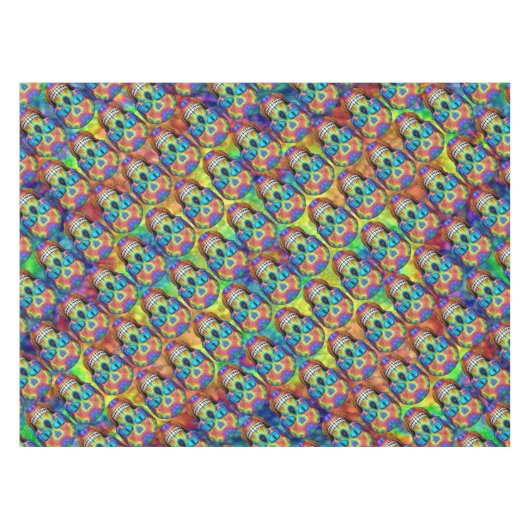 Krawatten-tote Zombie-Schädel-Baumwolltischdecke Tischdecke (Vorderseite (Horizontal))