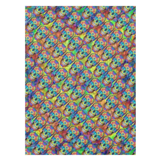 Krawatten-tote Zombie-Schädel-Baumwolltischdecke Tischdecke (Vorderseite)