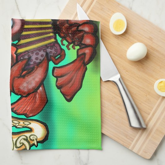 Krawfischband Geschirrtuch (Viertel Falte)