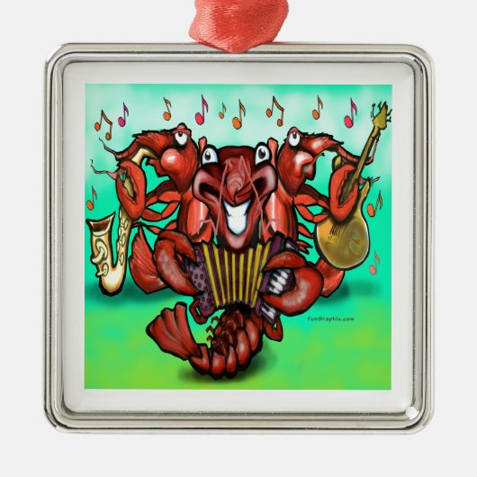 Krawfischband Silbernes Ornament (Vorne)
