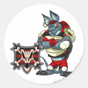 Krawk Insel-Team-Kapitän 1 Runder Aufkleber