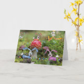 "KRAZY BUNNIES!" Grußkarte Karte (Gelbe Blume)