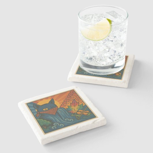 Krazy Kat Sunflower Untersetzer (Seitenansicht)