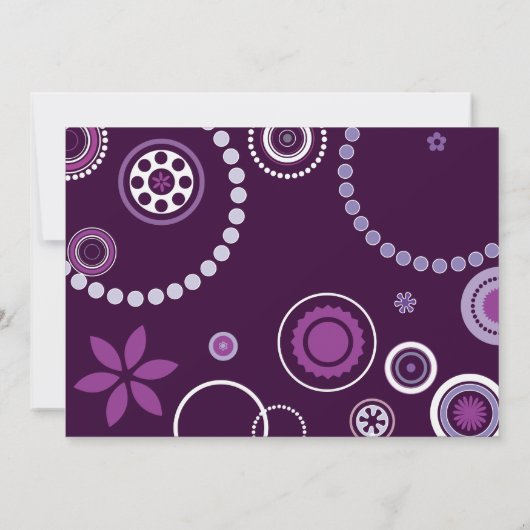 KRAZY POLKA DOT Bat Mitzvah Einladung Lila (Rückseite)