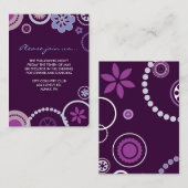 KRAZY POLKA DOT Bat Mitzvah EMPFANG CARD Lila Begleitkarte (Vorne/Hinten)