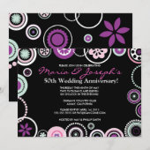 KRAZY POLKA DOT Wedding Anniversary Einladung (Vorne/Hinten)