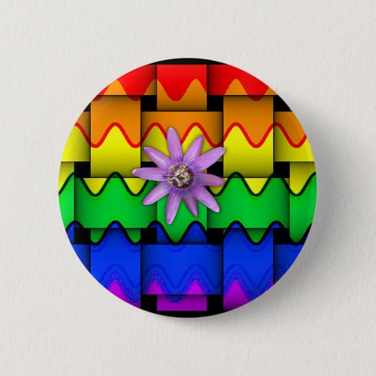Krazy Regenbogen-Flagge Button (Vorderseite)