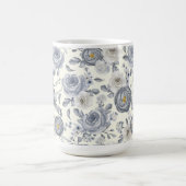 KREAM MIT SCHATTEN VON GRAUEN-WASSERFARBEN-BLUME KAFFEETASSE (Mittel)