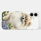 KREAMFARBENER SPITZ-HUND IN WILDBLUMEN Case-Mate iPhone HÜLLE (Rückseite (Horizontal))