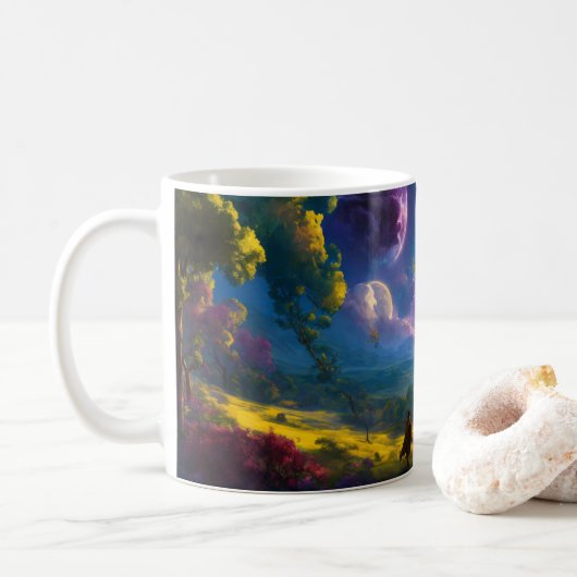 Kreation der Welt - Verzauberung der Kinderkunst Kaffeetasse (Mit Donut)