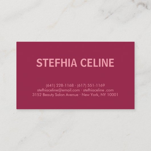 Kreationen Haartrockner und Schminke Visitenkarte (Rückseite)