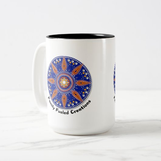 Kreationen-Logo-Tasse Zweifarbige Tasse (Vorderseite Links)