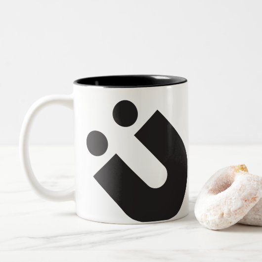 KREATIONEN TYP(O): Umlaut Ü Zweifarbige Tasse (Mit Donut)