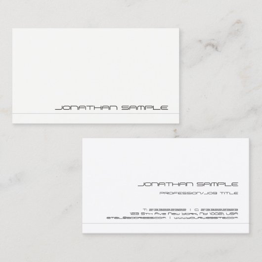 Kreativ Beruflich Moderne Minimalistisch einzigart Visitenkarte (Vorne/Hinten)