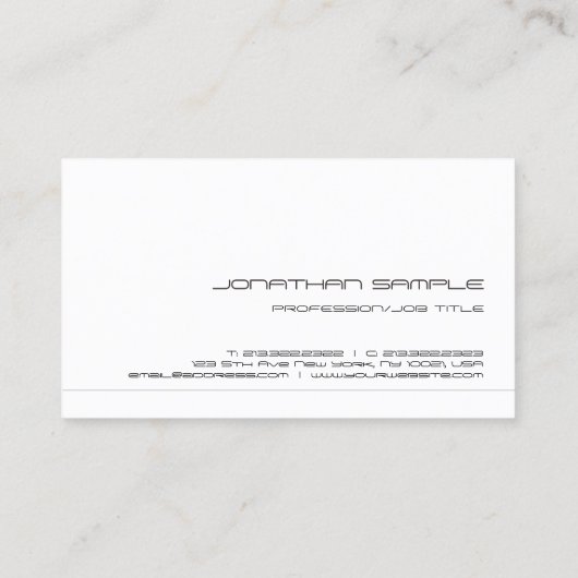 Kreativ Beruflich Moderne Minimalistisch einzigart Visitenkarte (Rückseite)