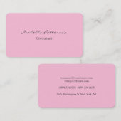 Kreativ klassisch einfach rosa Schlicht einzigarti Visitenkarte (Vorne/Hinten)