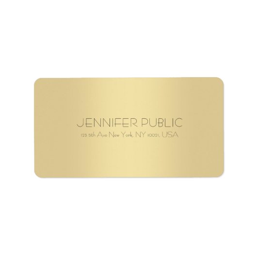 Kreativ Minimalistisch Modernes Gold Beruflich Sch Adressaufkleber (Vorne)