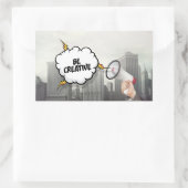 Kreativ sein rechteckiger aufkleber (Tasche)