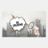 Kreativ sein rechteckiger aufkleber (Vorderseite)