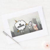 Kreativ sein rechteckiger aufkleber (Umschlag)