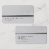 Kreativ Stilvoll Schlichtes Silbergrau Beruflich Visitenkarte (Vorne/Hinten)