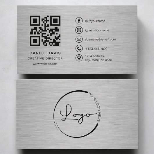 Kreativdirektor Metal QR Code Visitenkarte