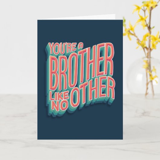 Kreative 3D-Typografie Bruder wie kein anderer Karte (Gelbe Blume)