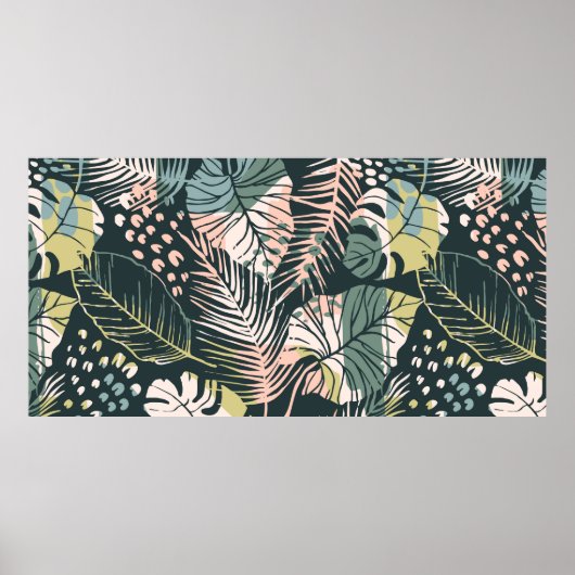 Kreative Abstract seamless pattern with tropical p Poster (Vorne)