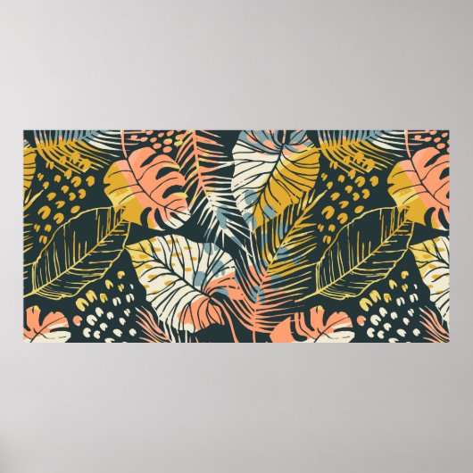 Kreative Abstract seamless pattern with tropical p Poster (Vorne)