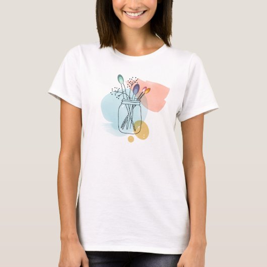 Kreative Abstrakte Blume T-Shirt (Vorderseite)