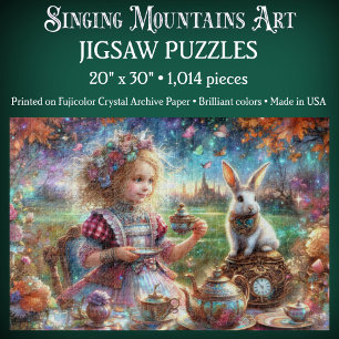 Kreative Alice & White Rabbit Wasserfarben-Teepart Puzzle
