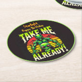 Kreative Alien Kunst zum Ausdruck des Interesses Runder Pappuntersetzer (Angewinkelt)