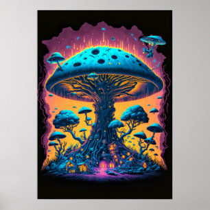 Kreative, andere Welt psychedelische Pilzkunst Poster