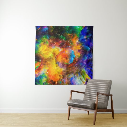 Kreative Anordnung der Fraktal-Elemente, Beleuchtu Wandteppich (Beispiel (Horizontal))