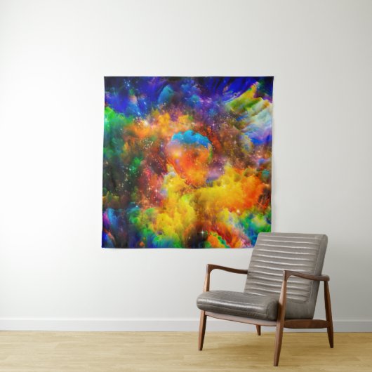 Kreative Anordnung der Fraktal-Elemente, Beleuchtu Wandteppich (Beispiel)