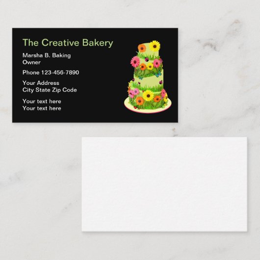 Kreative Bäckerei und Catering Visitenkarte (Vorne/Hinten)