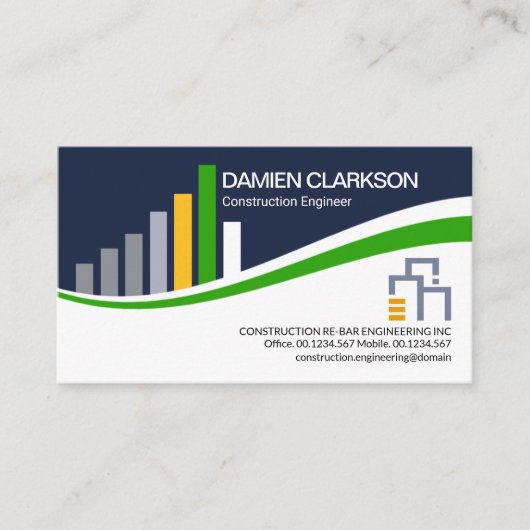 Kreative Bauweise Rebar Zivil Engineering Visitenkarte (Vorderseite)