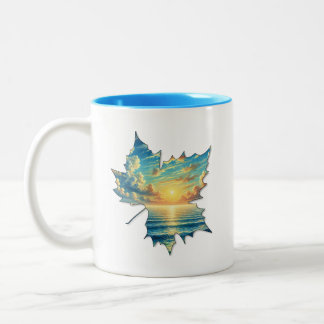 Kreative Blatt-Tasse für Kaffee oder Tee Zweifarbige Tasse