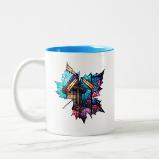 Kreative Blatt-Tasse für Kaffee oder Tee Zweifarbige Tasse