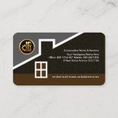 Kreative Dachdeckerkonstruktion für Gebäude Visitenkarte (Rückseite)