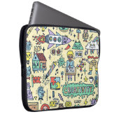 Kreative Doodles: Set Spaß Laptopschutzhülle (Vorne Rechts)