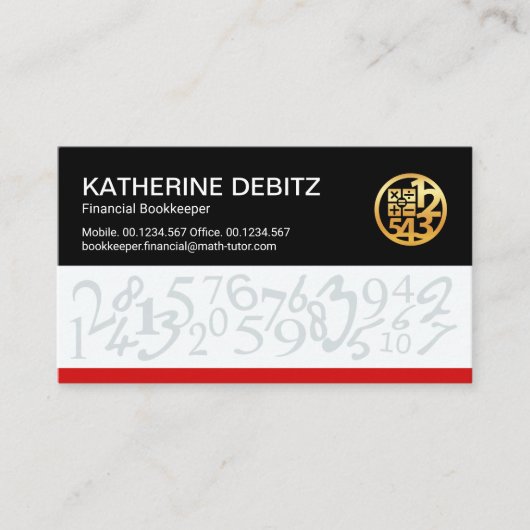 Kreative Finanzbuchhaltungsnummern Visitenkarte (Vorderseite)