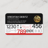 Kreative Finanzbuchhaltungsnummern Visitenkarte (Vorderseite)