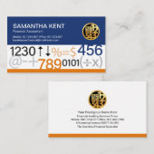 Kreative Finanznummern Buchführung Visitenkarte (Vorne/Hinten)